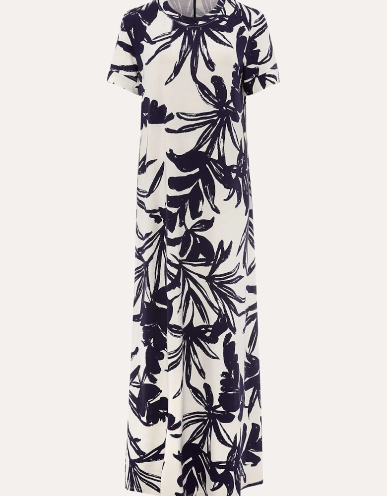 Michaela Palm Print Maxi Dress