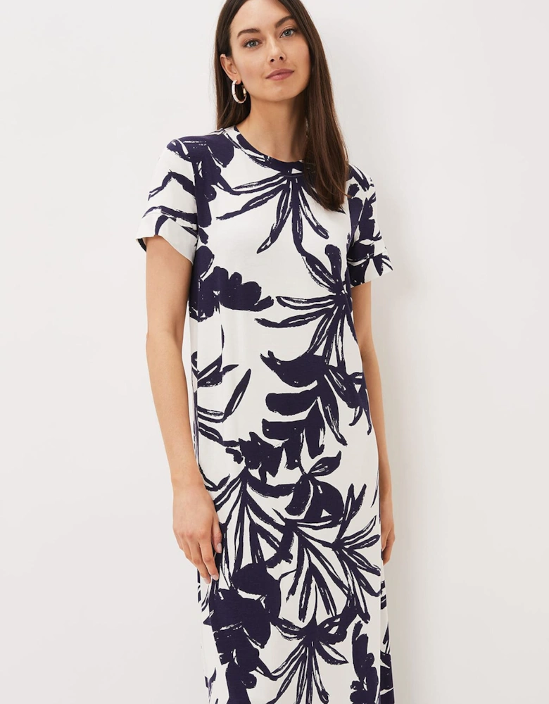 Michaela Palm Print Maxi Dress