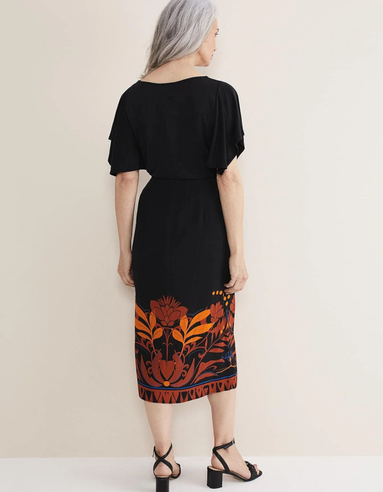 Bellita Placement Print Midi Skirt