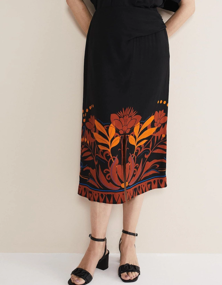 Bellita Placement Print Midi Skirt