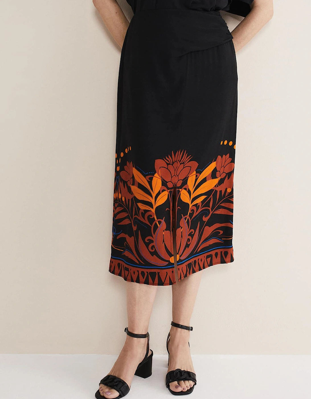 Bellita Placement Print Midi Skirt