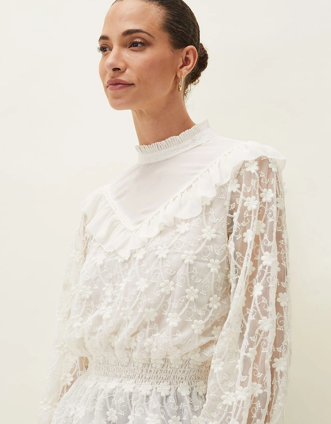 Coralina Embroidered Frill Blouse