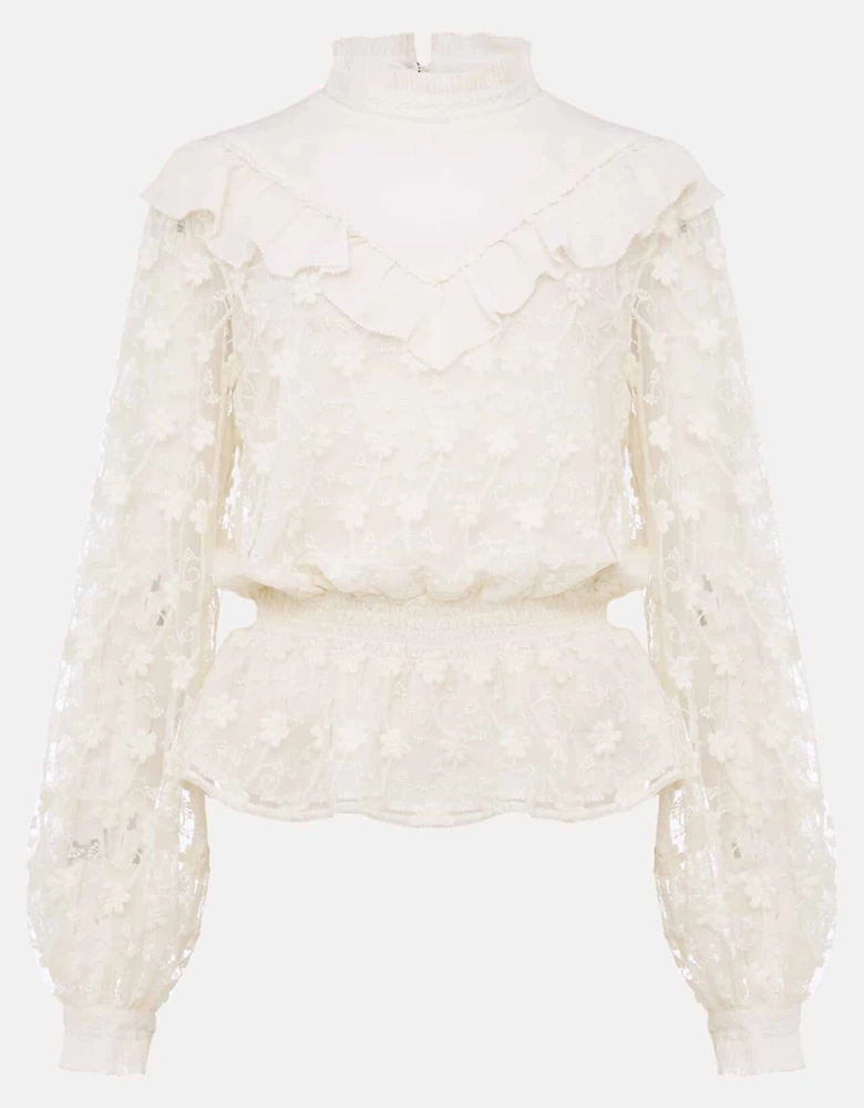 Coralina Embroidered Frill Blouse