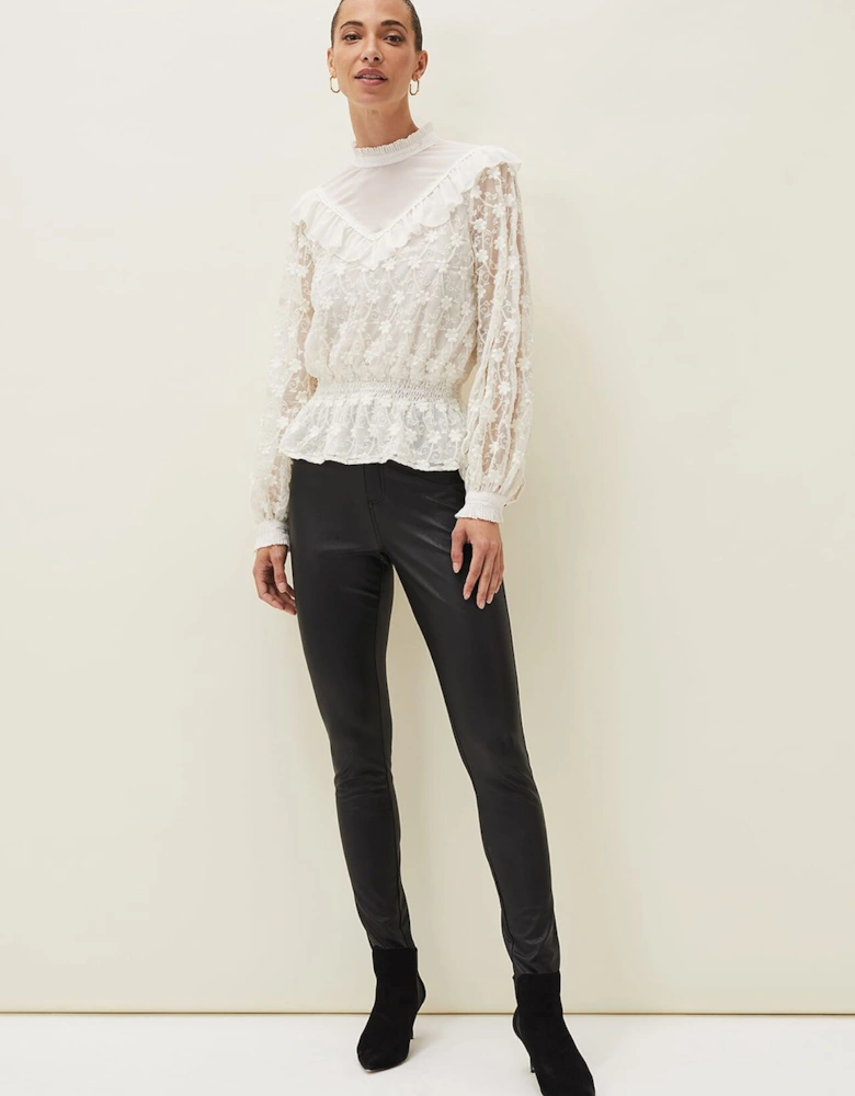 Coralina Embroidered Frill Blouse