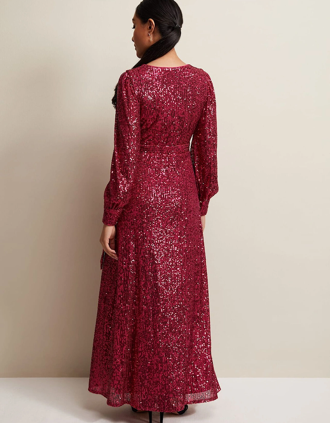 Petite Amily Pink Sequin Maxi Dress