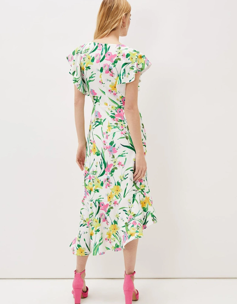 Evelin Printed Frill Hem Dress