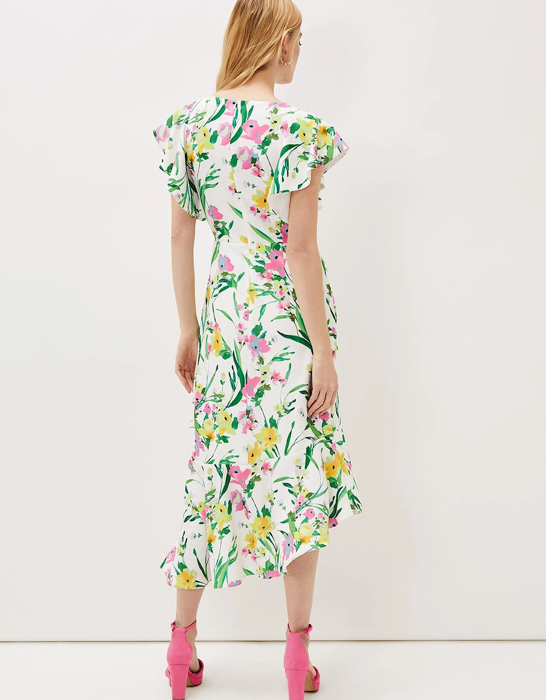 Evelin Printed Frill Hem Dress