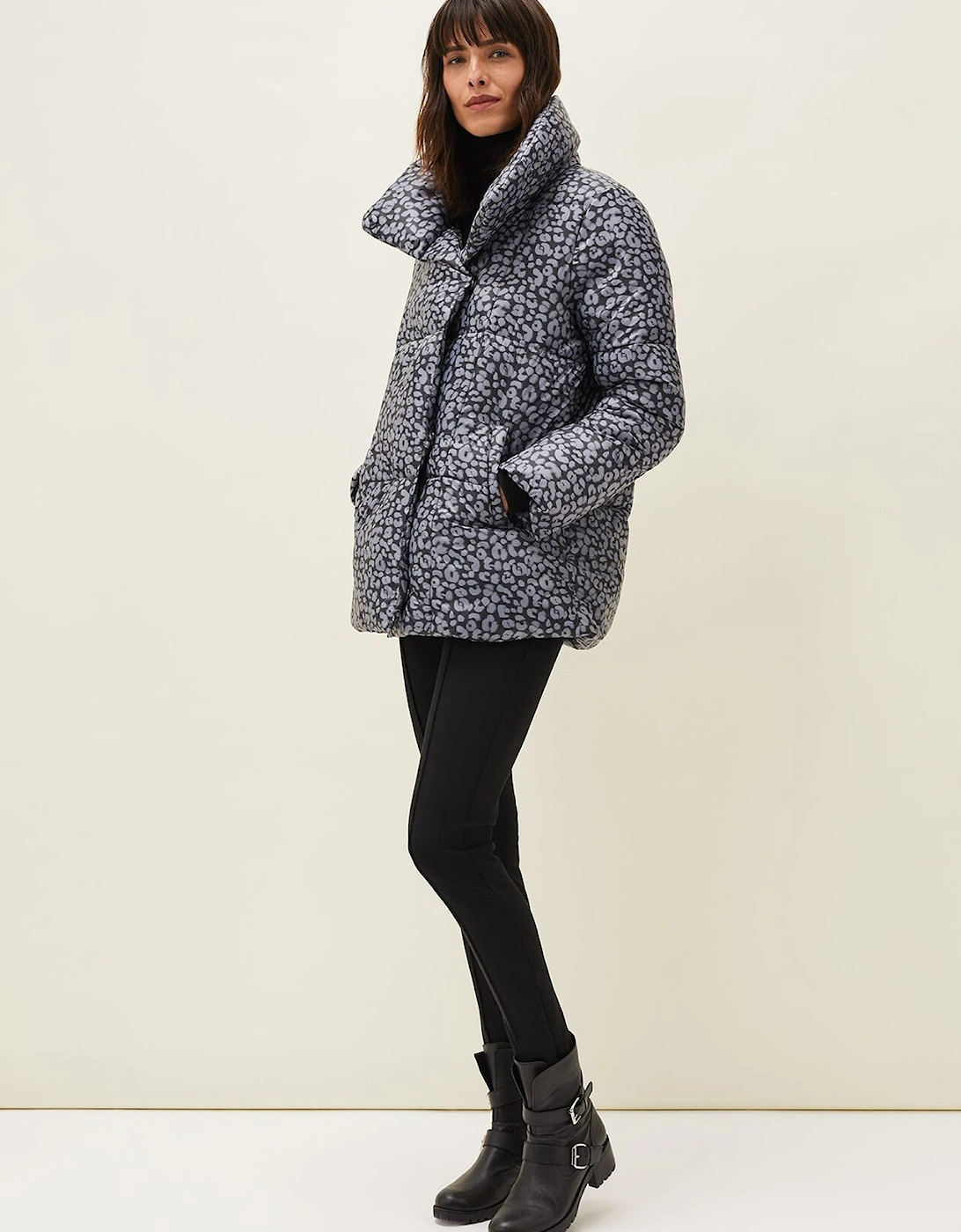 Anny Animal Print Puffer Coat