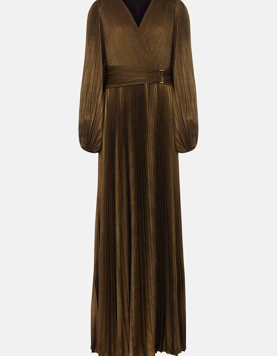 Adrianna Foil Pleated Maxi Dress