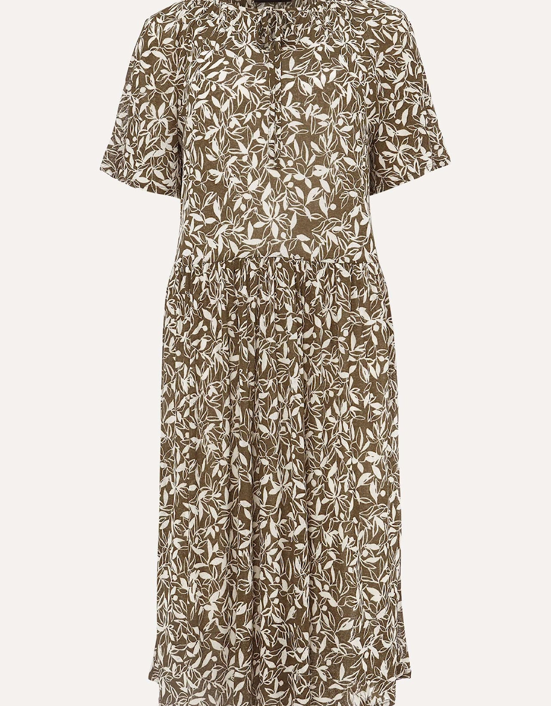 Jemmy Leaf Print Swing Dress