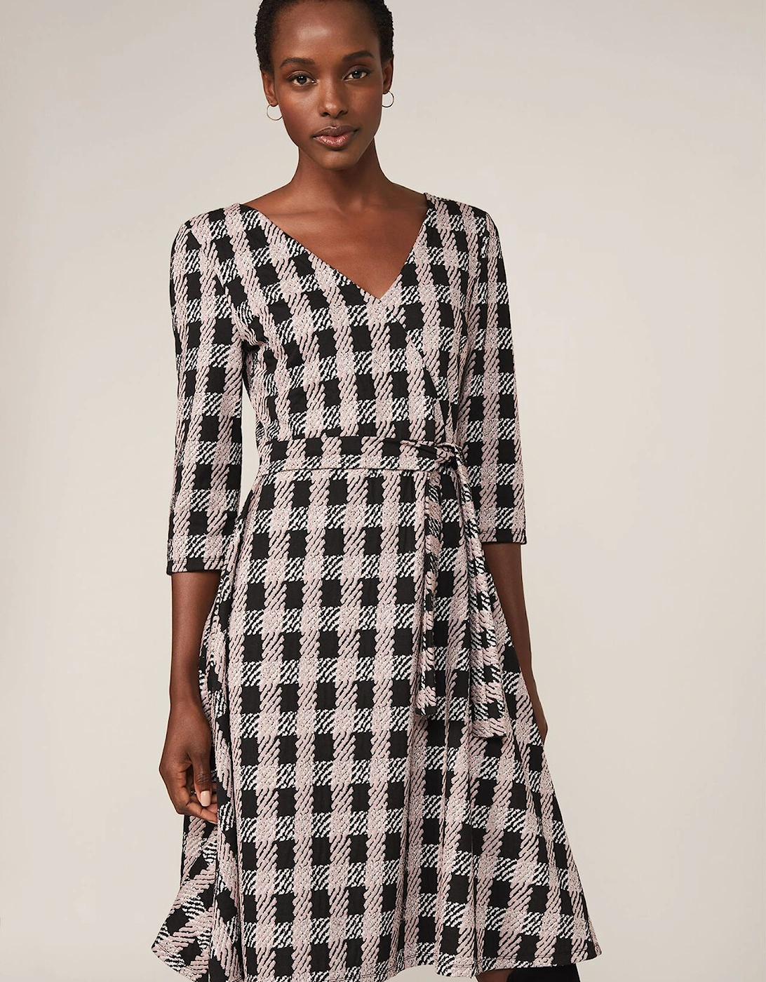 Ava Check Tie Waist Dress, 7 of 6