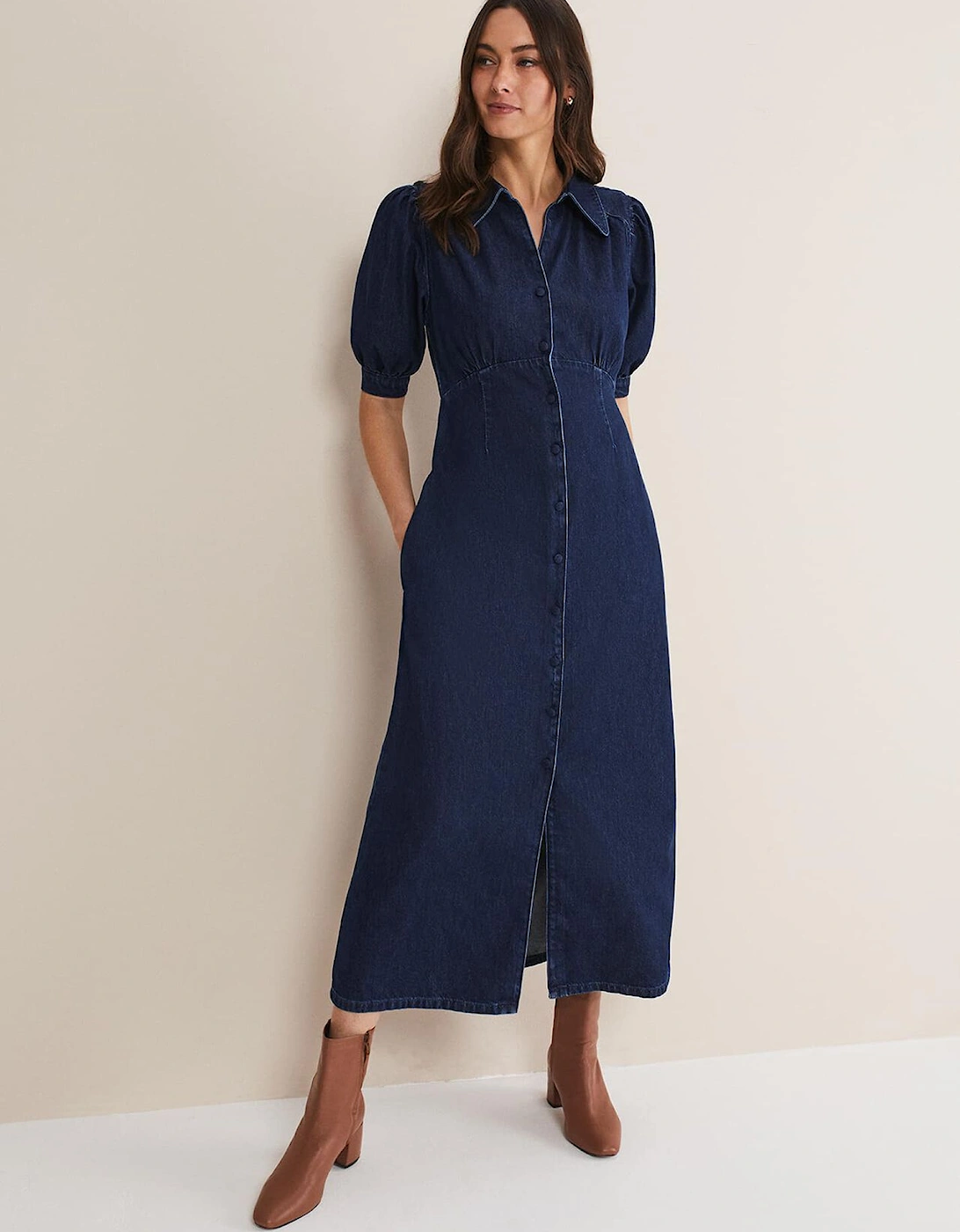 Cosette Denim Midaxi Dress, 8 of 7