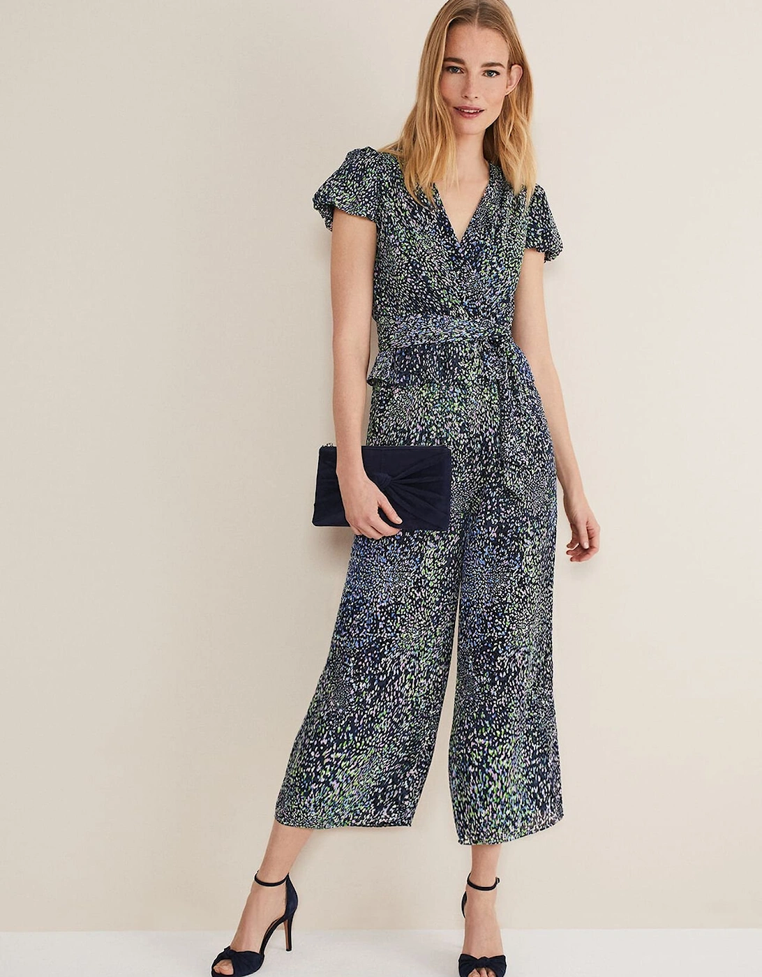 Leora Wrap Printed Plisse Jumpsuit, 9 of 8