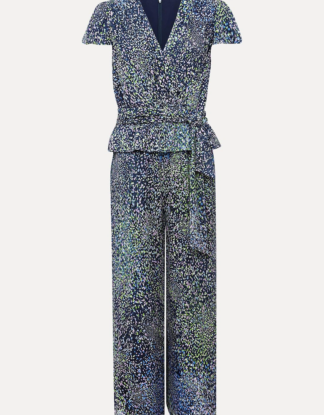 Leora Wrap Printed Plisse Jumpsuit