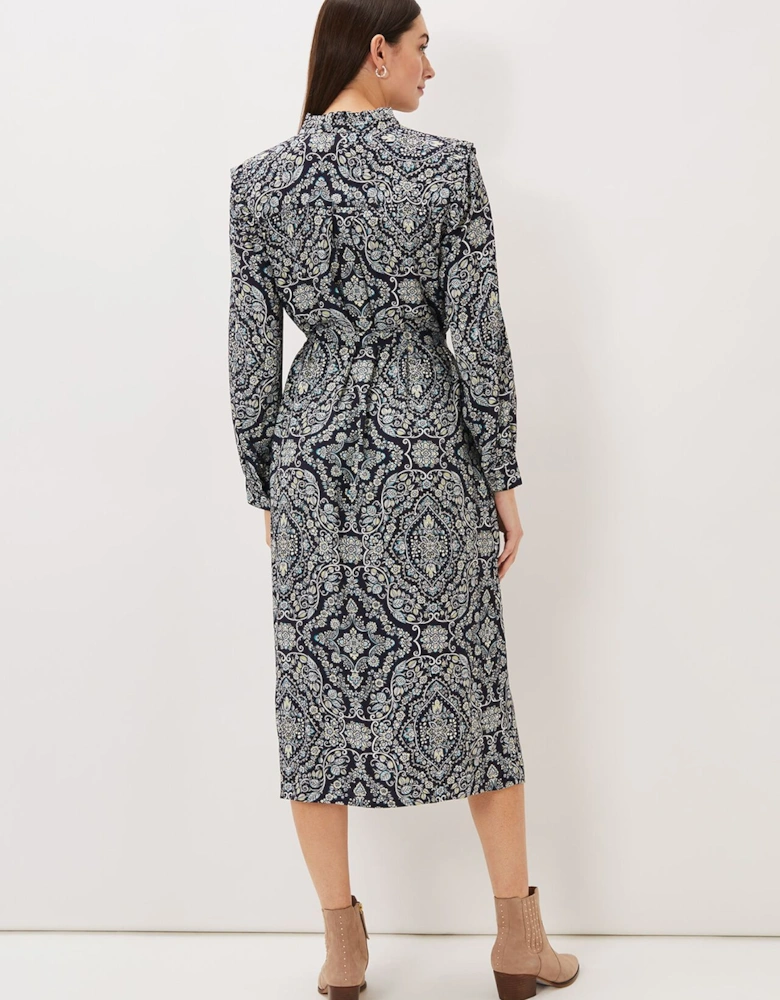 Polly Paisley Print Midi Dress