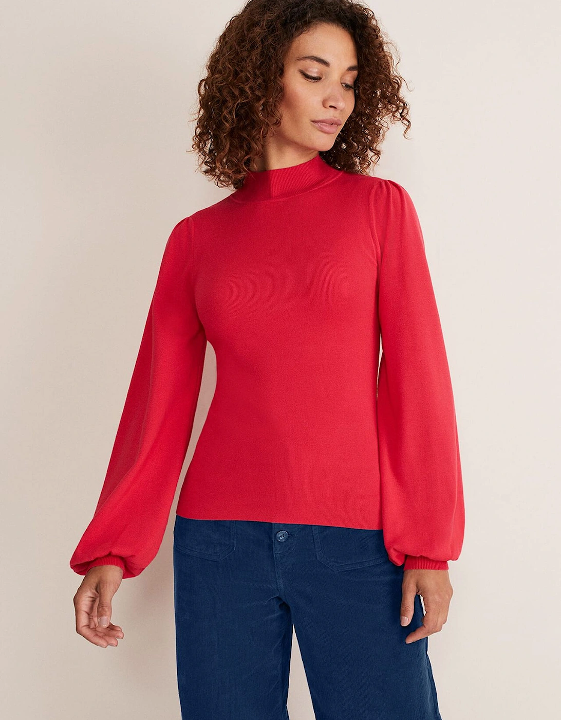 Gemma Balloon Sleeve Fine Knit Jumper