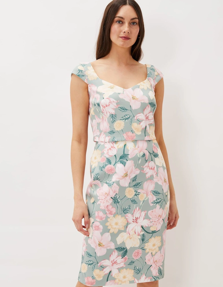 Jessia Floral Scuba Dress