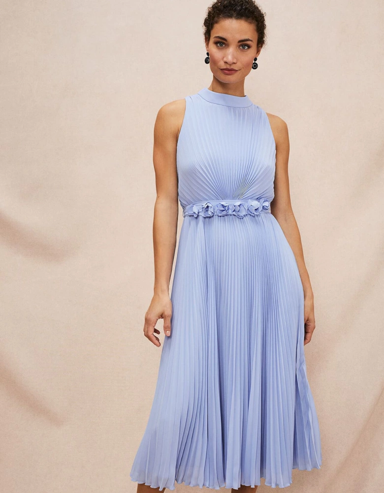 Simara Pleated Midi Dress