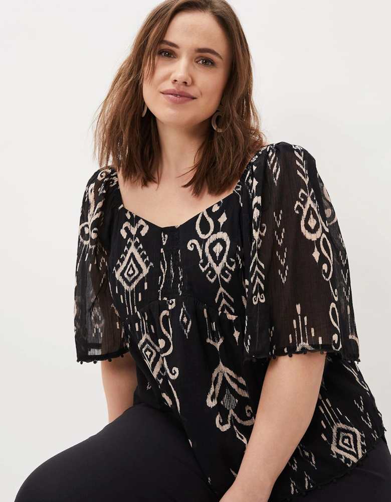 Malaya Ikat Print Blouse