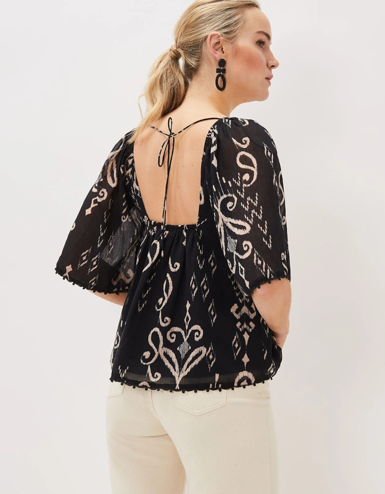 Malaya Ikat Print Blouse