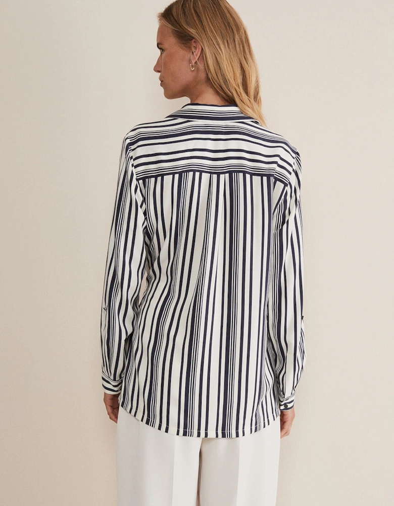 Dalila Striped Wrap Blouse