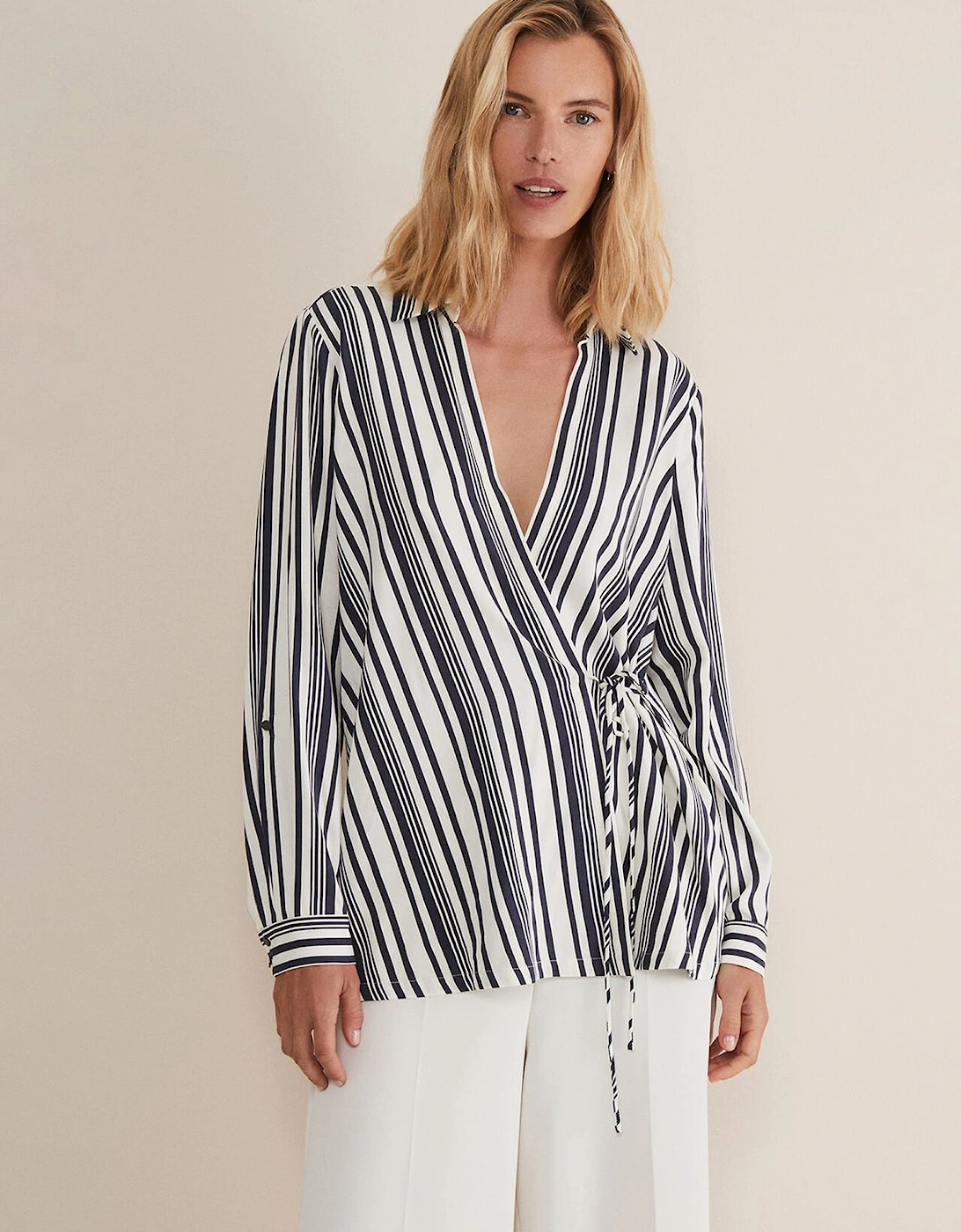 Dalila Striped Wrap Blouse, 7 of 6