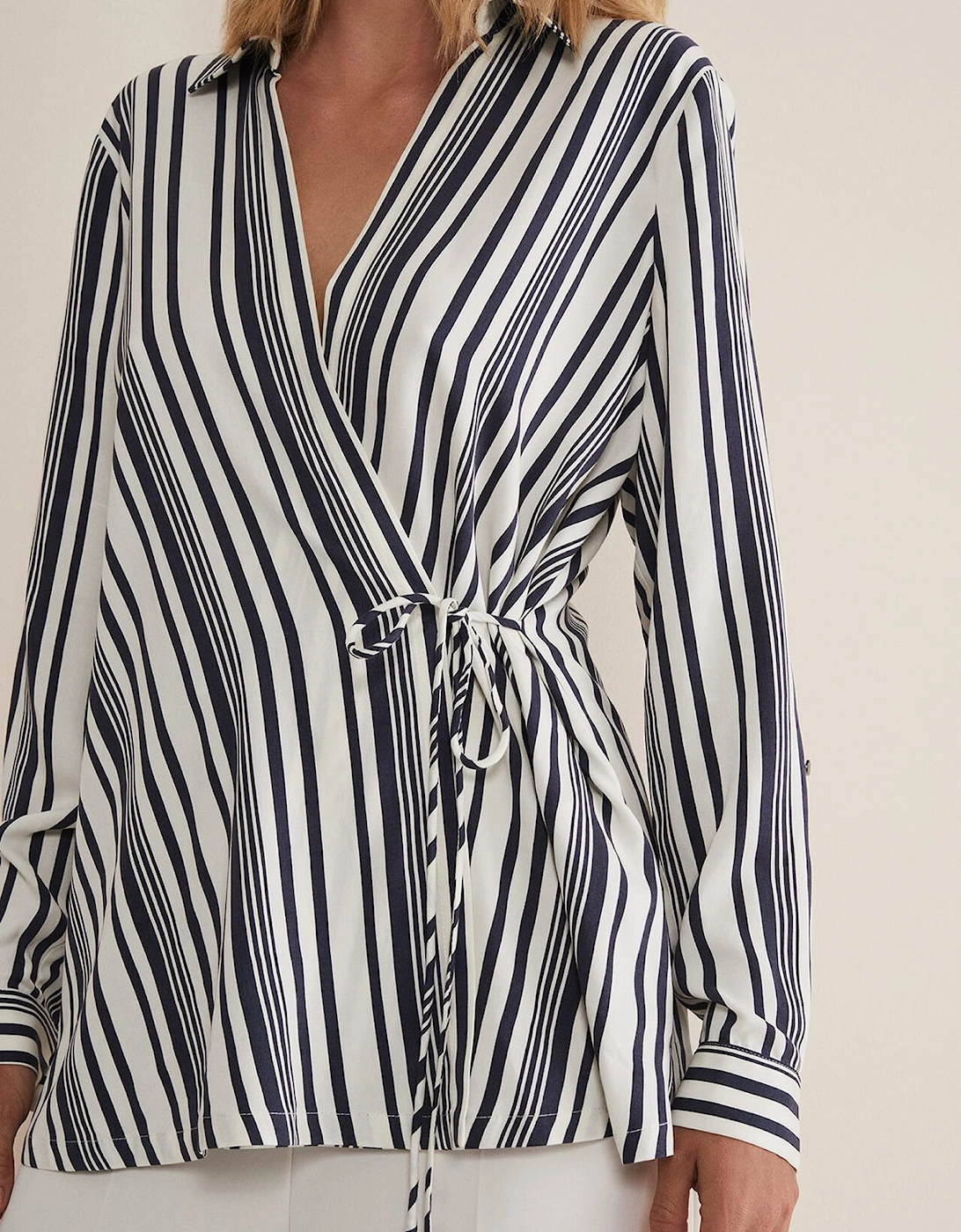 Dalila Striped Wrap Blouse