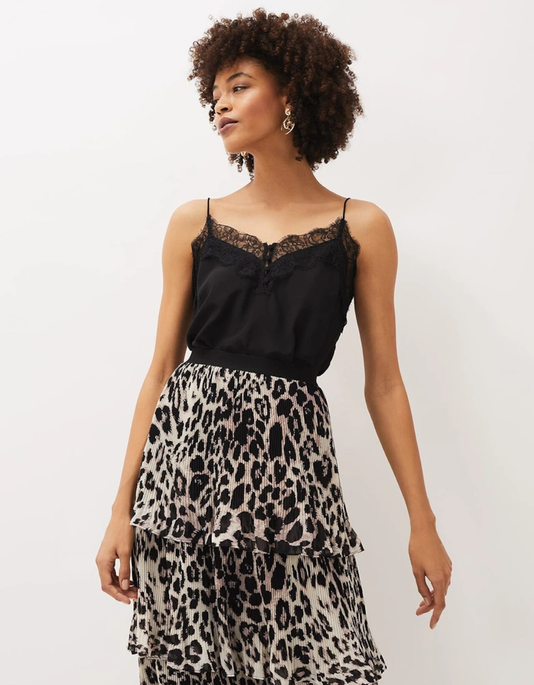 Chelsie Leopard Tiered Skirt