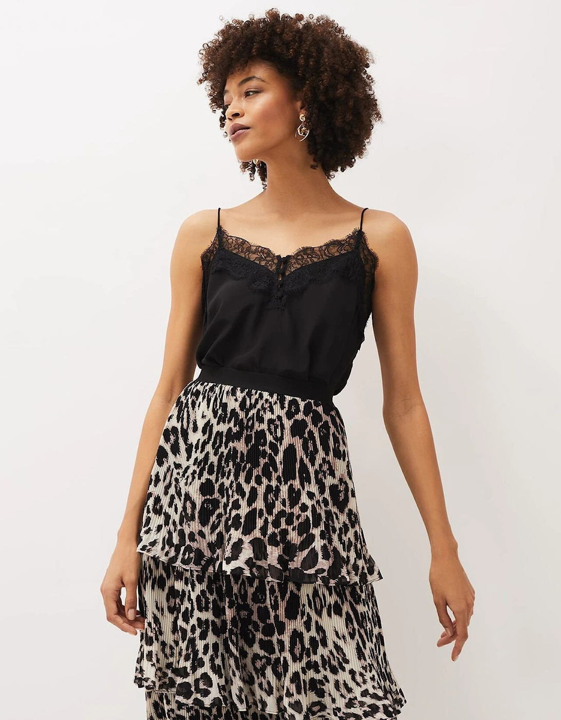 Chelsie Leopard Tiered Skirt