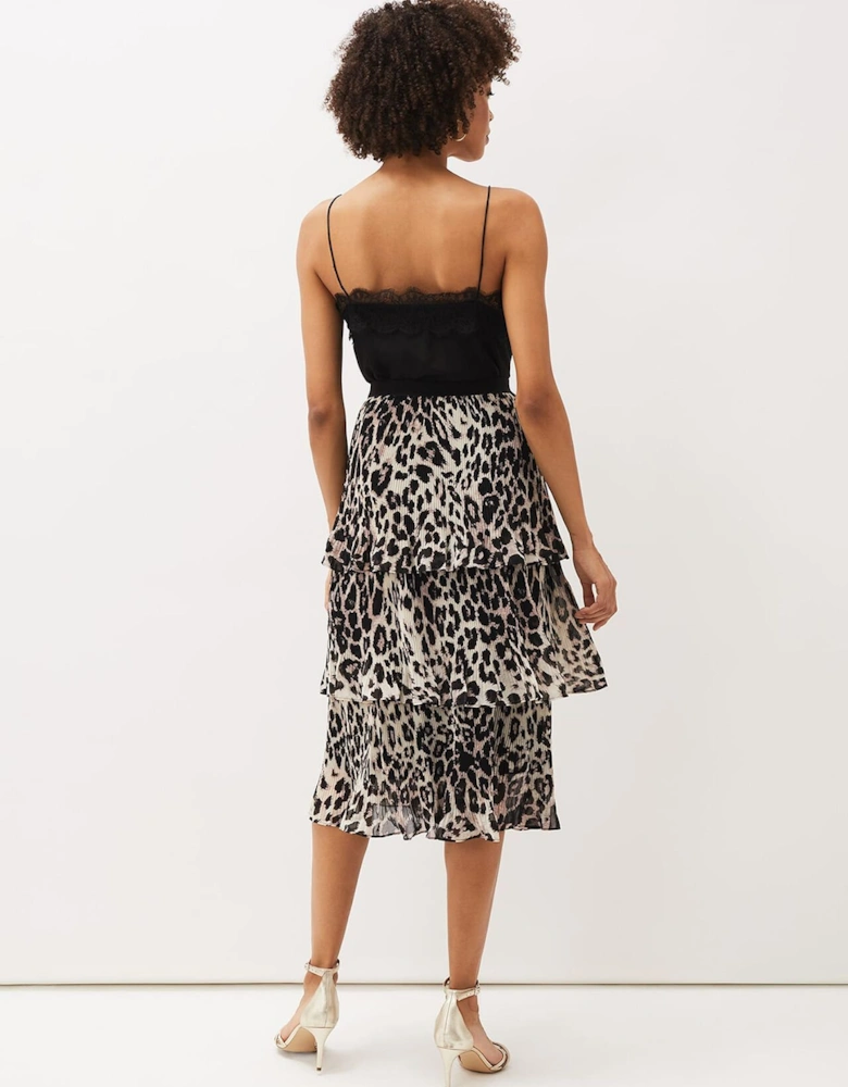 Chelsie Leopard Tiered Skirt