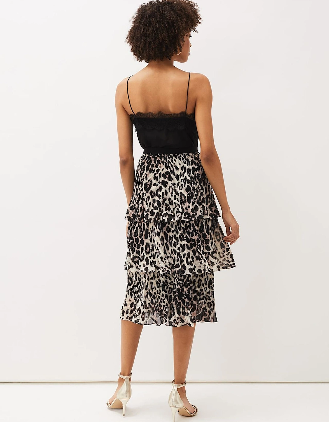 Chelsie Leopard Tiered Skirt