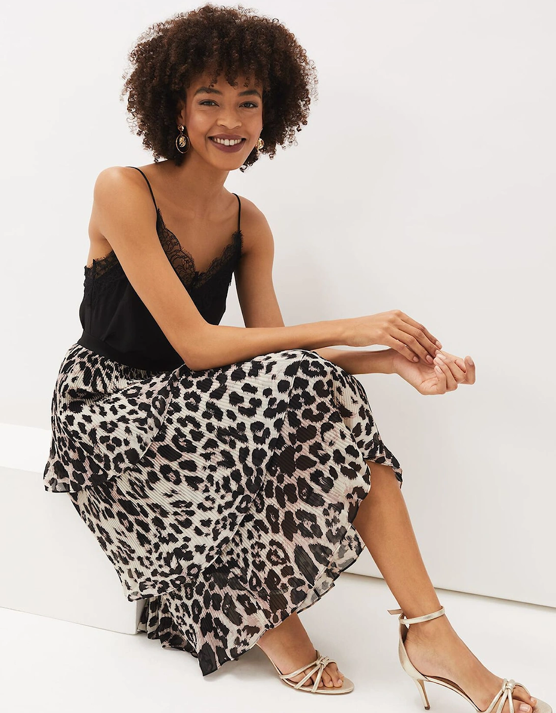 Chelsie Leopard Tiered Skirt