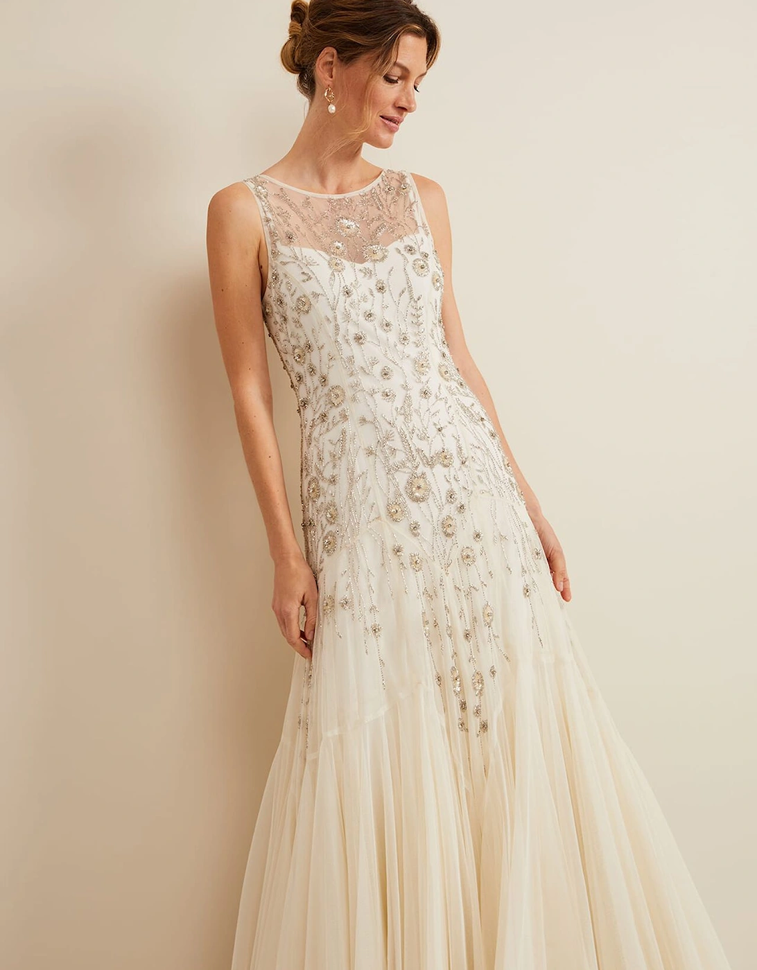 Milana Beaded Tulle Maxi Wedding Dress