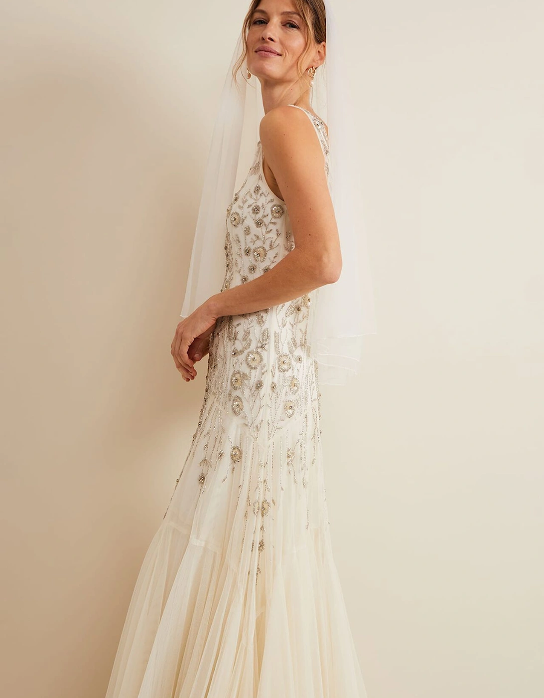 Milana Beaded Tulle Maxi Wedding Dress