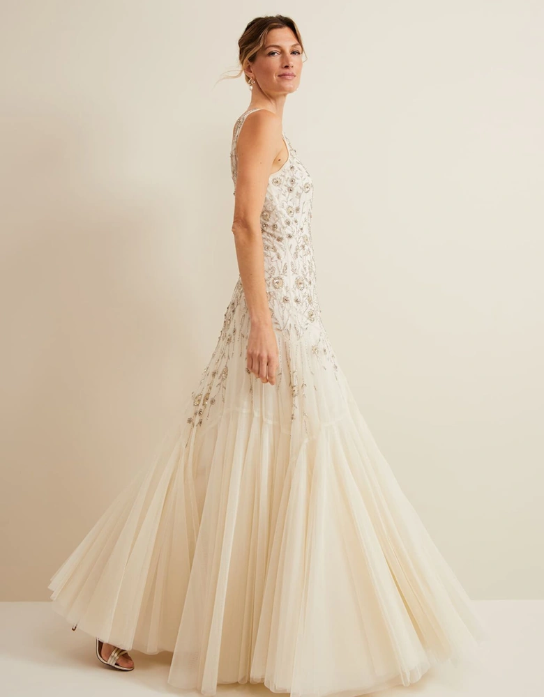 Milana Beaded Tulle Maxi Wedding Dress
