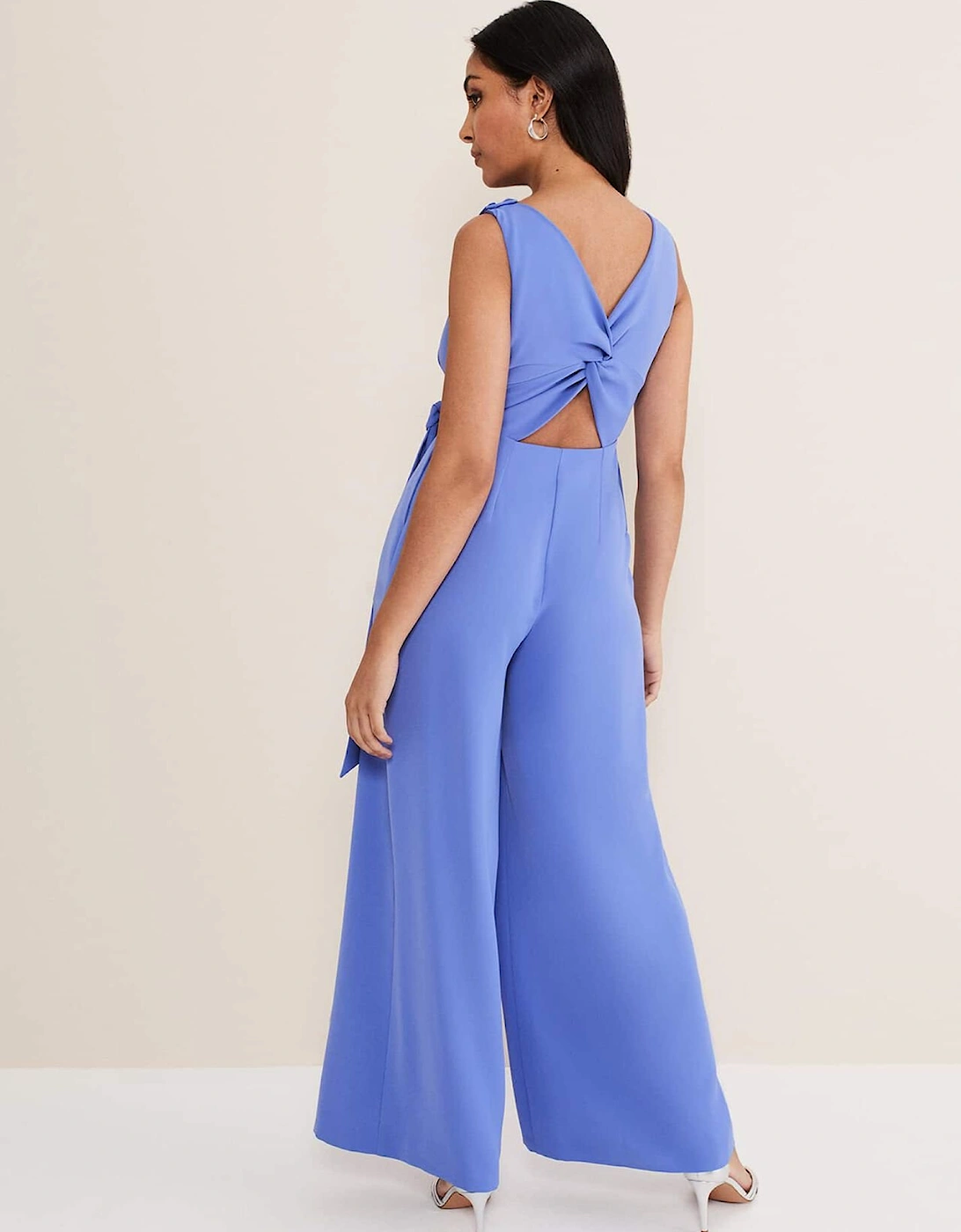 Petite Elaina Blue Wide Leg Jumpsuit