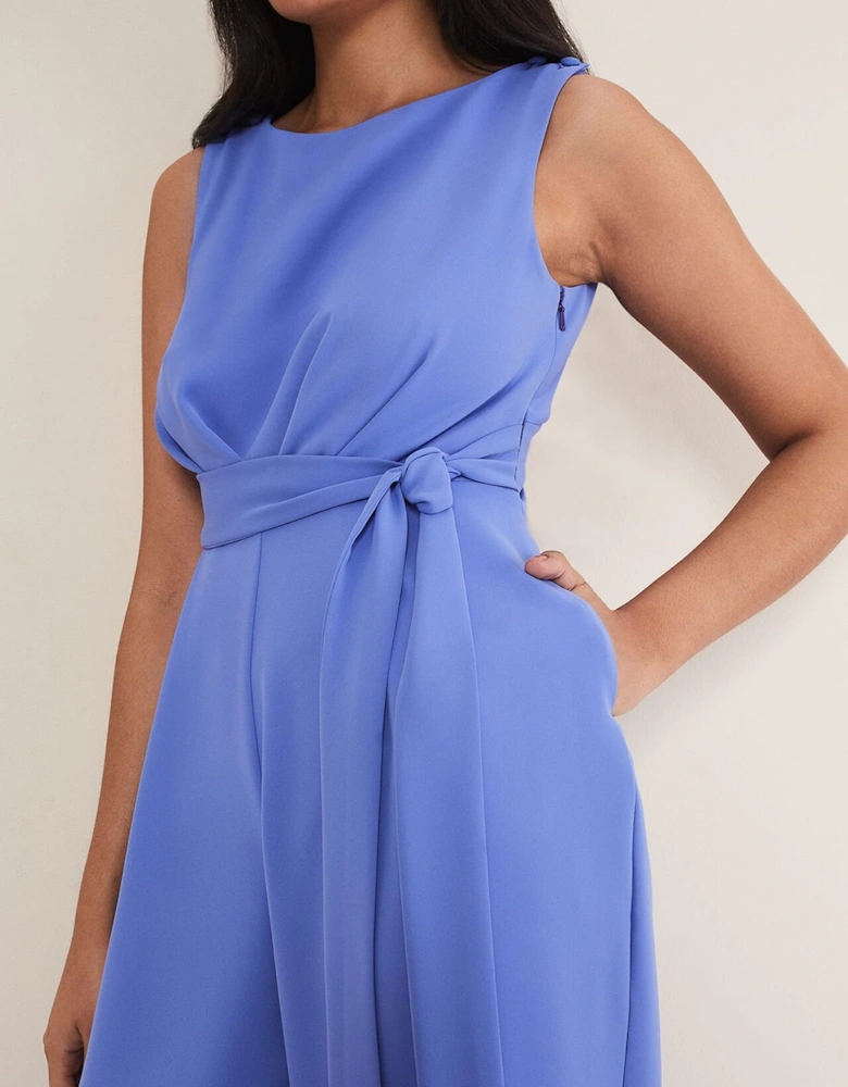 Petite Elaina Blue Wide Leg Jumpsuit