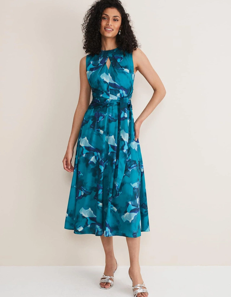 Corrin Butterfly Print Midi Dress