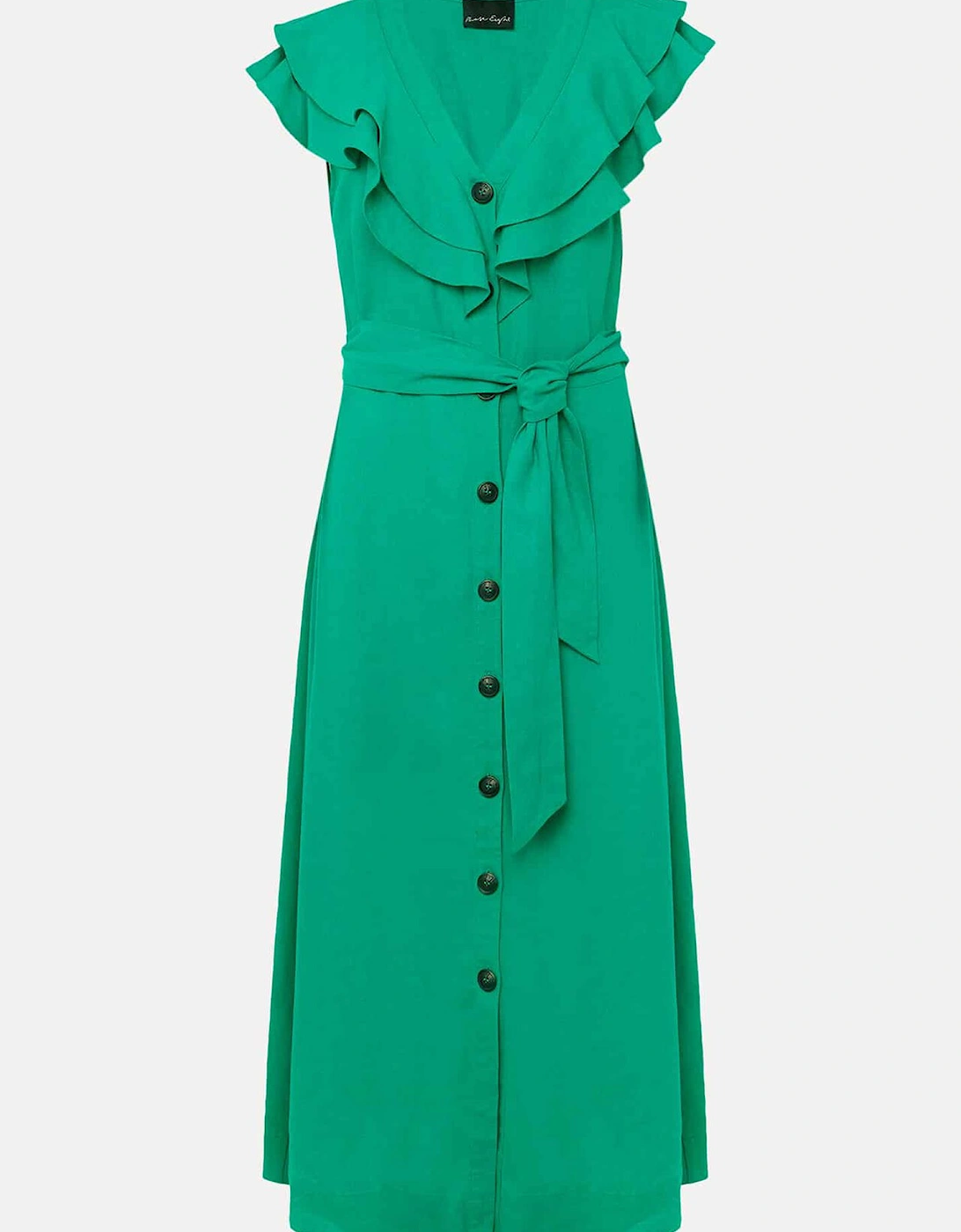 Jamilla Green Linen Midi Dress