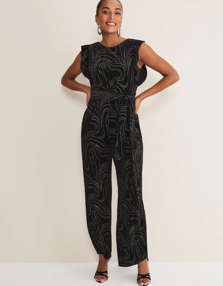 Victoriana Swirl Velvet Jumpsuit