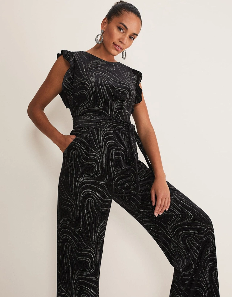 Victoriana Swirl Velvet Jumpsuit