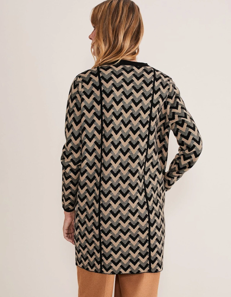 Perrie Geo Jacquard Knit Coat