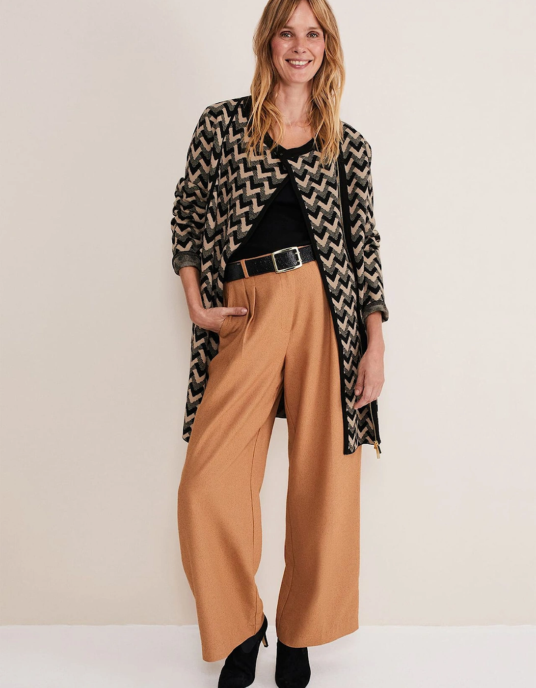 Perrie Geo Jacquard Knit Coat