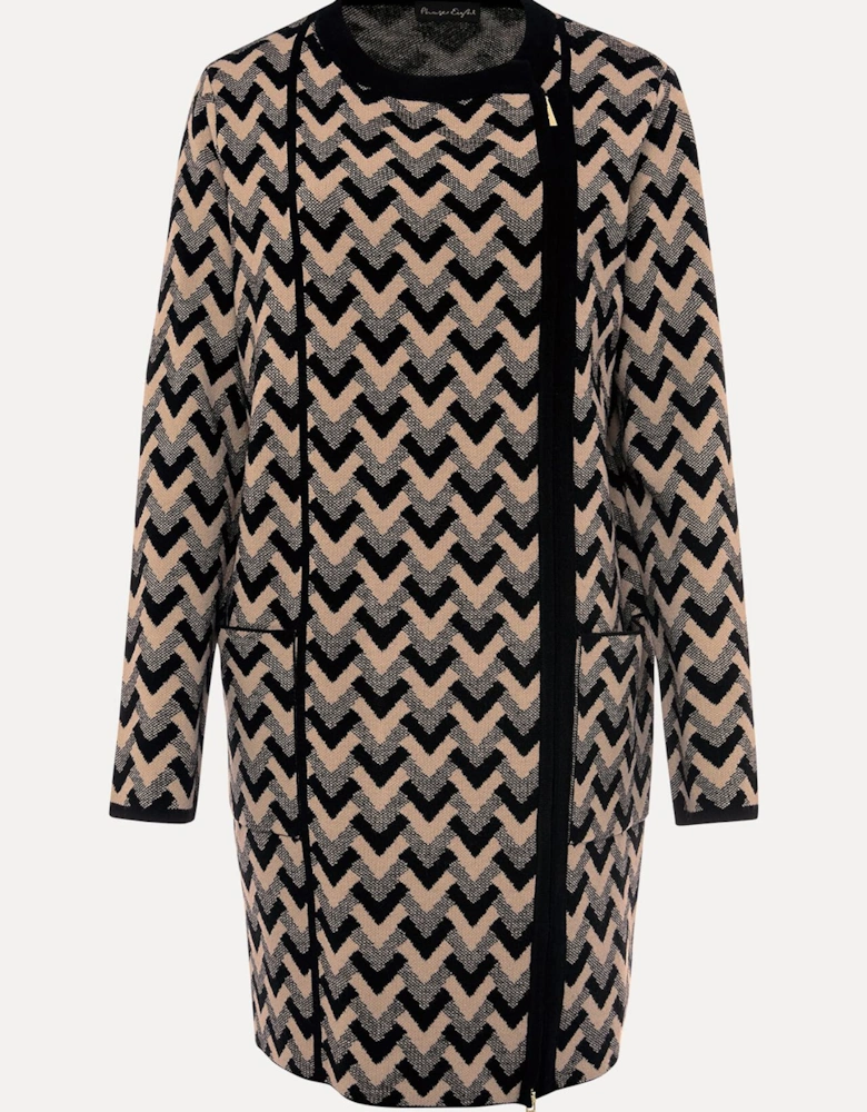 Perrie Geo Jacquard Knit Coat