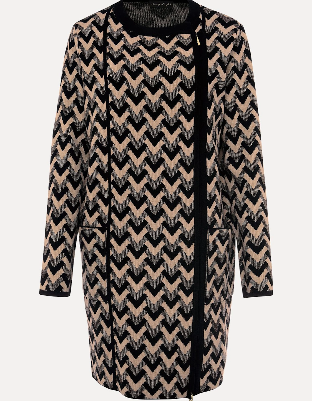 Perrie Geo Jacquard Knit Coat