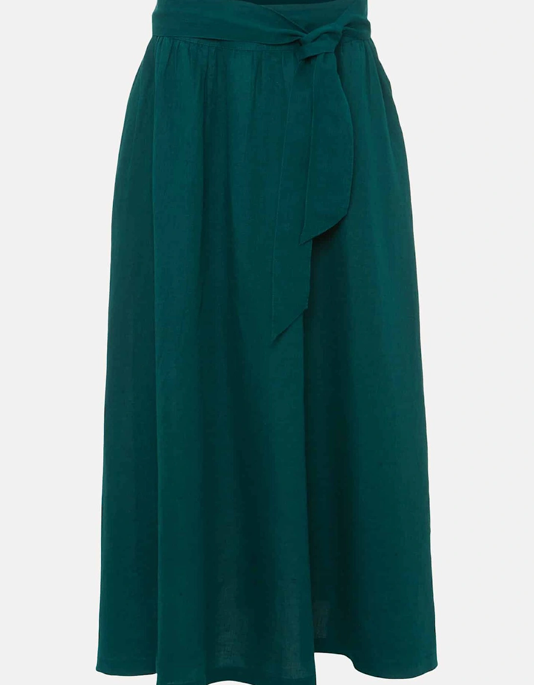 Amorette Linen Belted Maxi Skirt