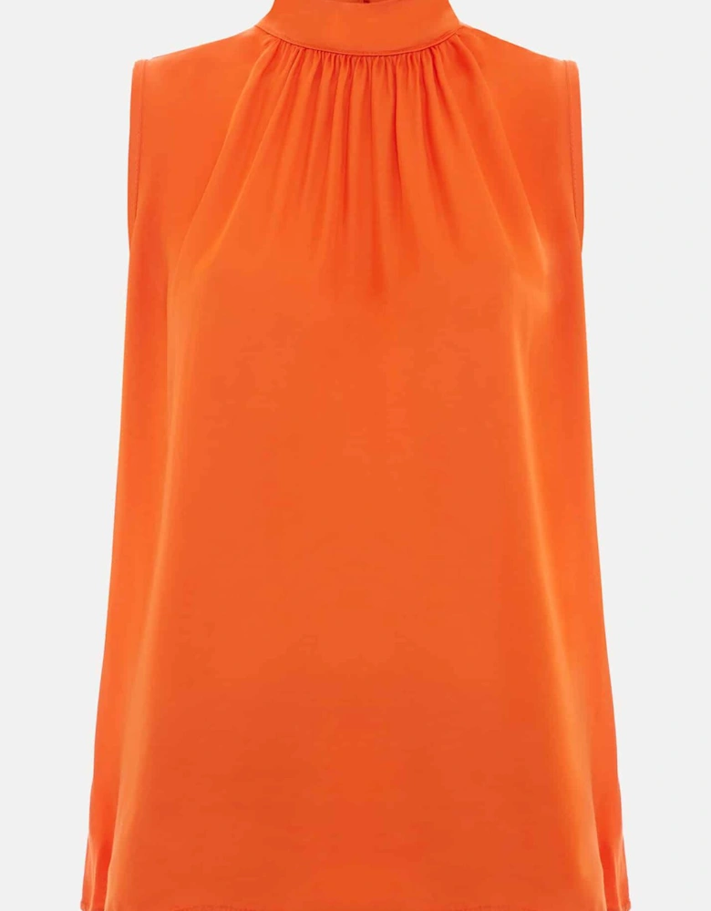 Lizza Orange High Neck Top