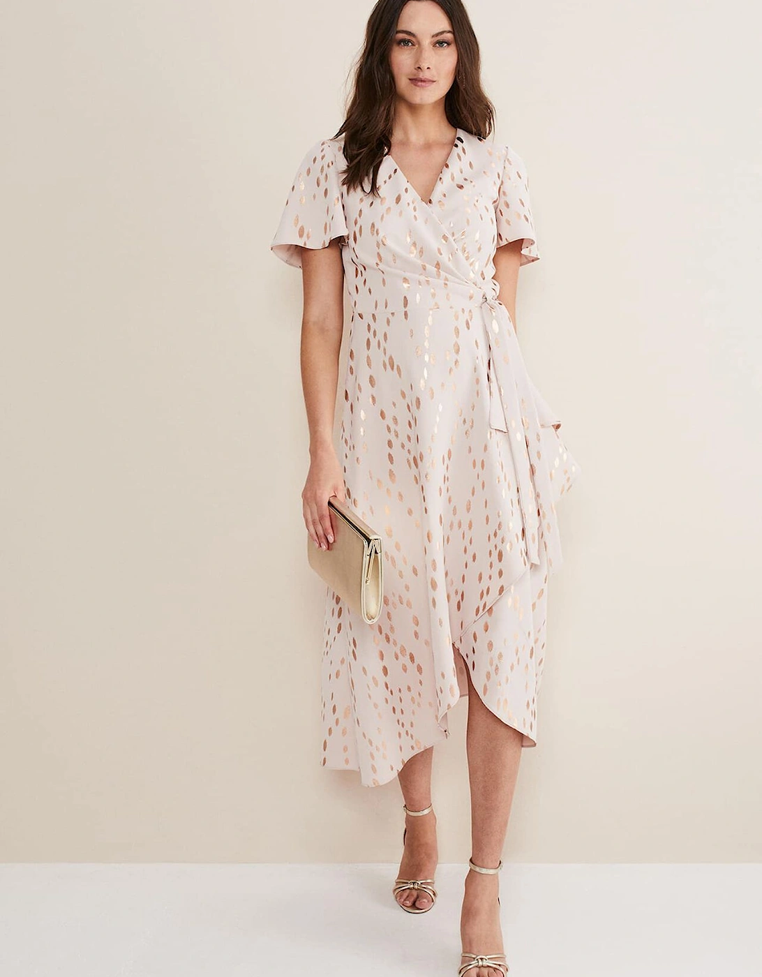 Julissa Ruffle Wrap Midi Dress