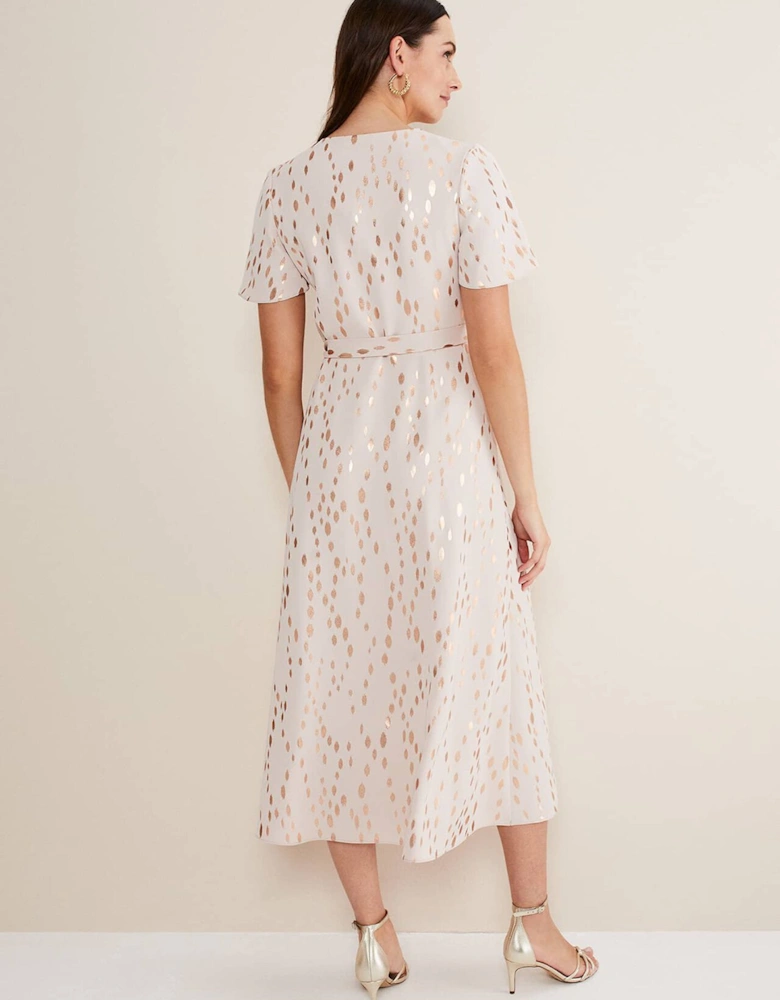 Julissa Ruffle Wrap Midi Dress