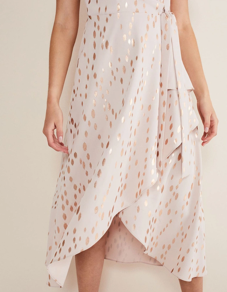 Julissa Ruffle Wrap Midi Dress